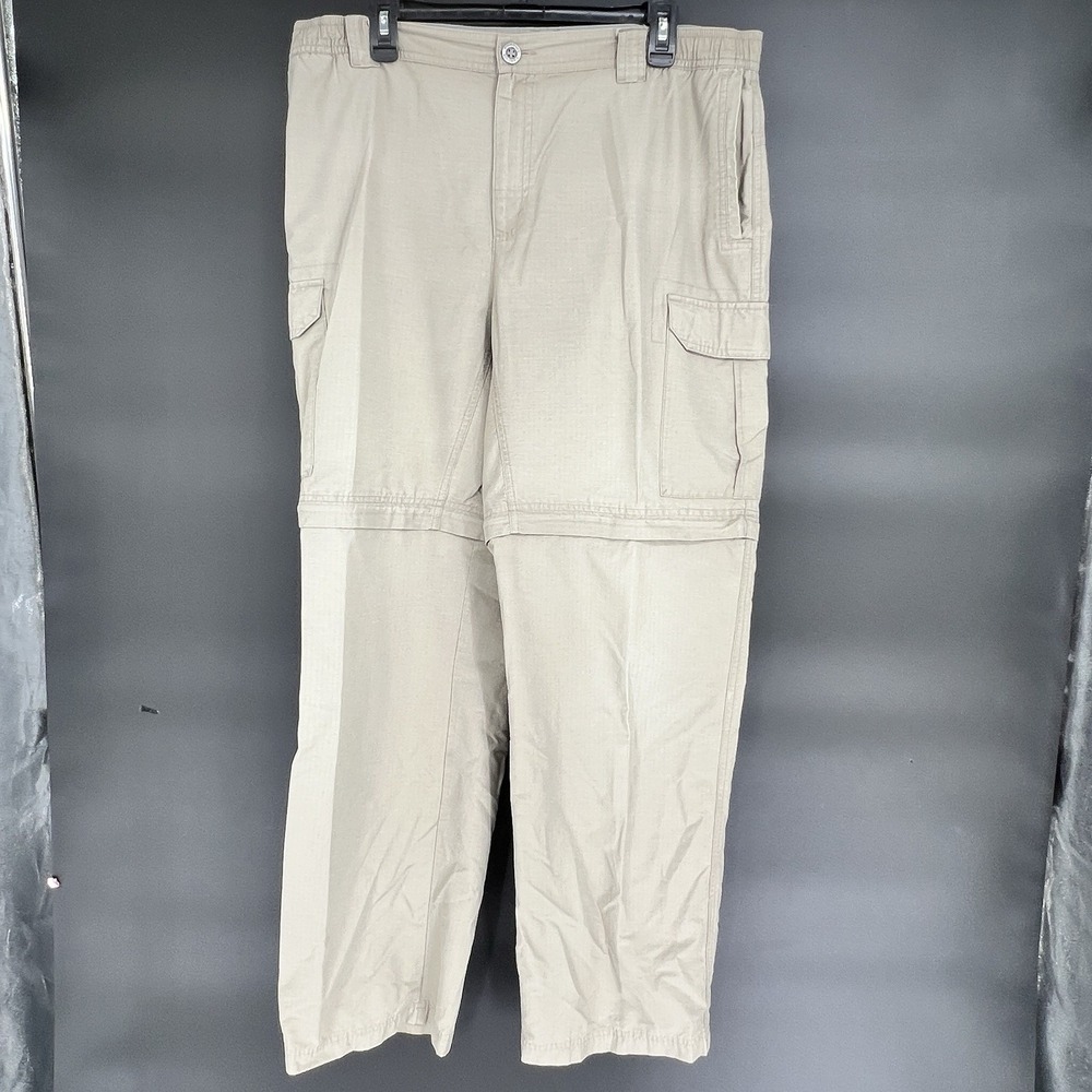 Columbia Men's Hiking Cargo Pants Convertible Beige Size 36x31